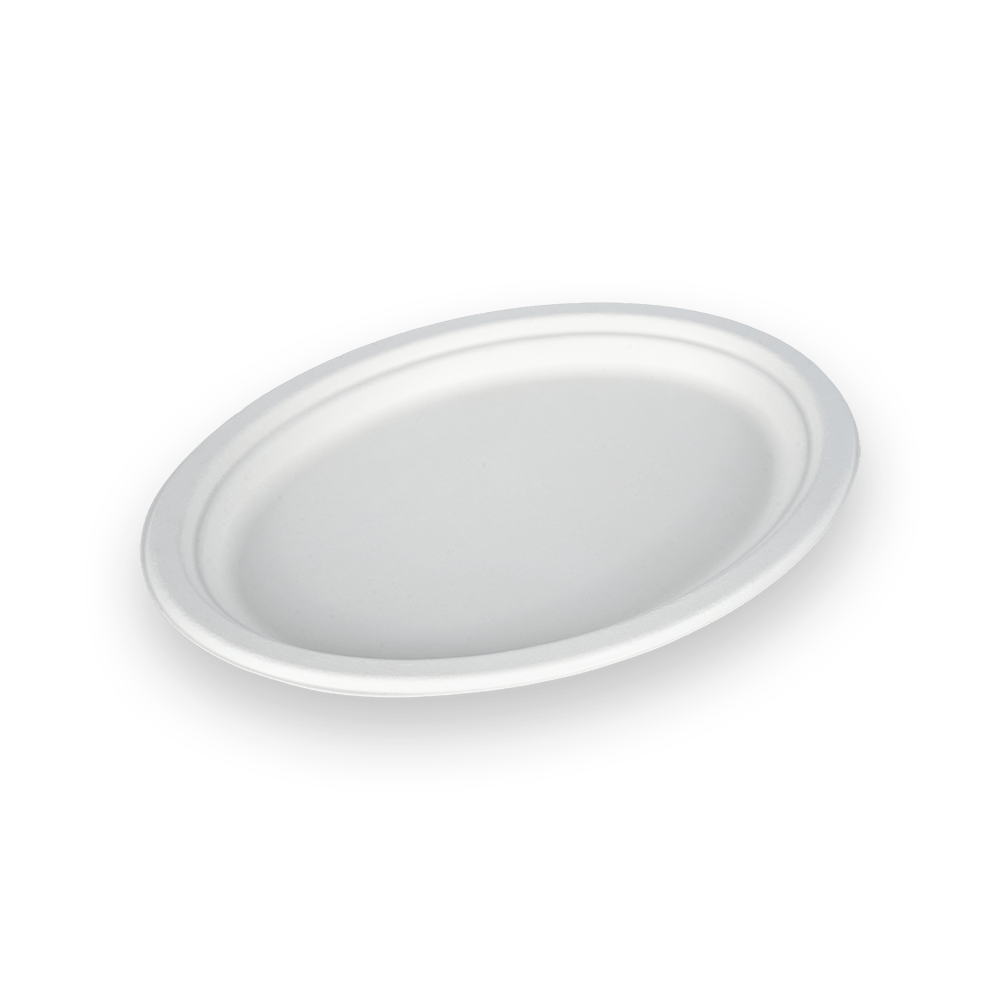 Placa ovalada biodegradable de 10 pulgadas
