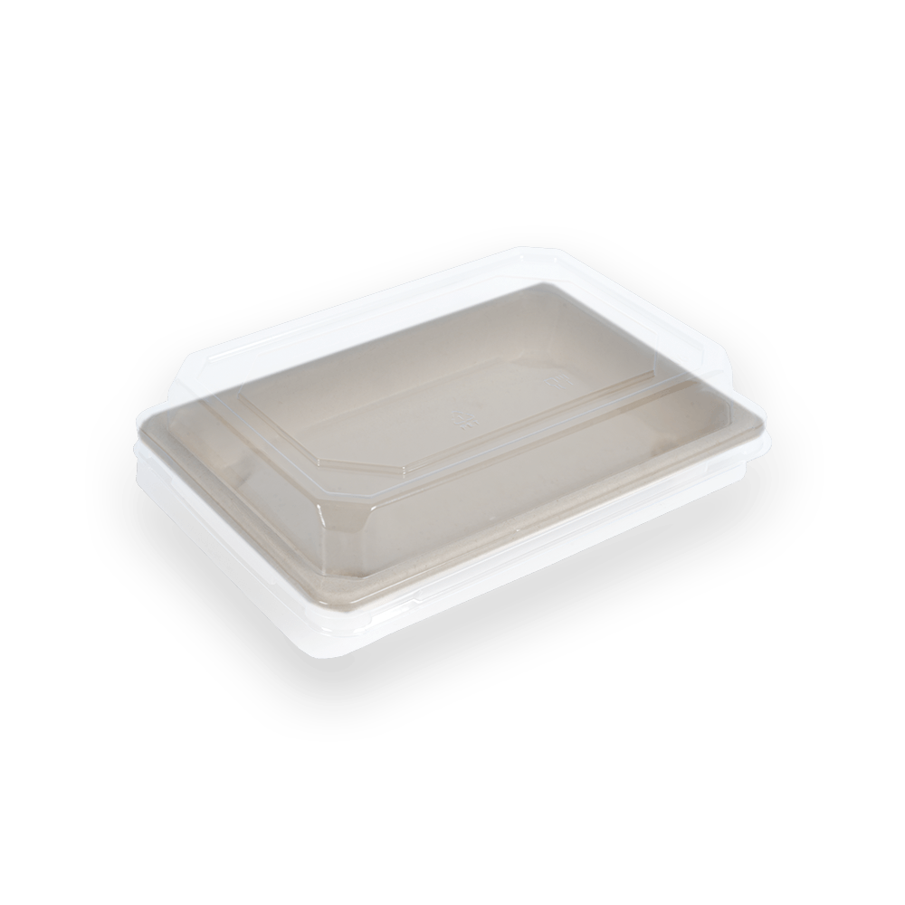 Tapa PET para bandeja de sushi 10 con función antivaho