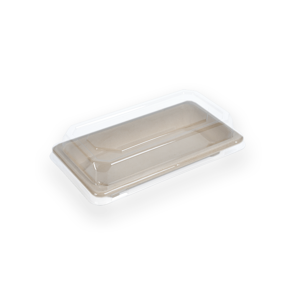 Tapa PET para bandeja de sushi 04 con función antivaho