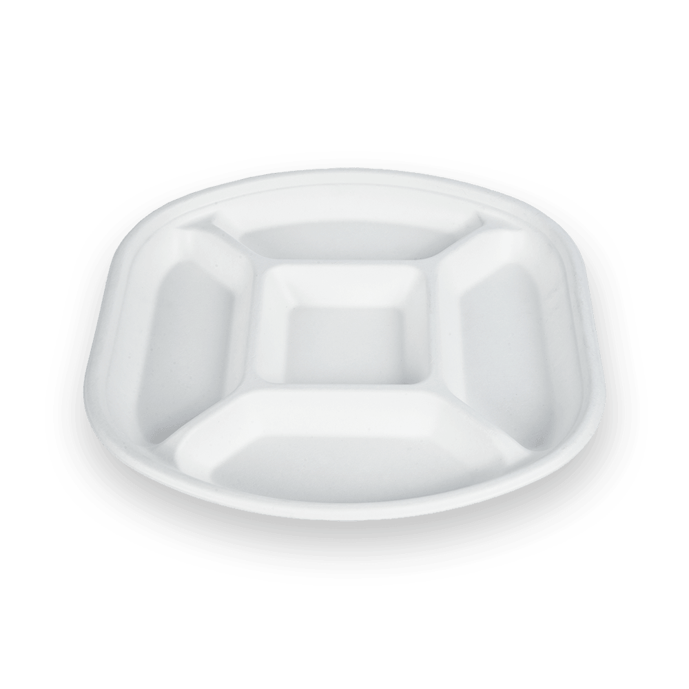 Bandeja de partición biodegradable de 5 grids