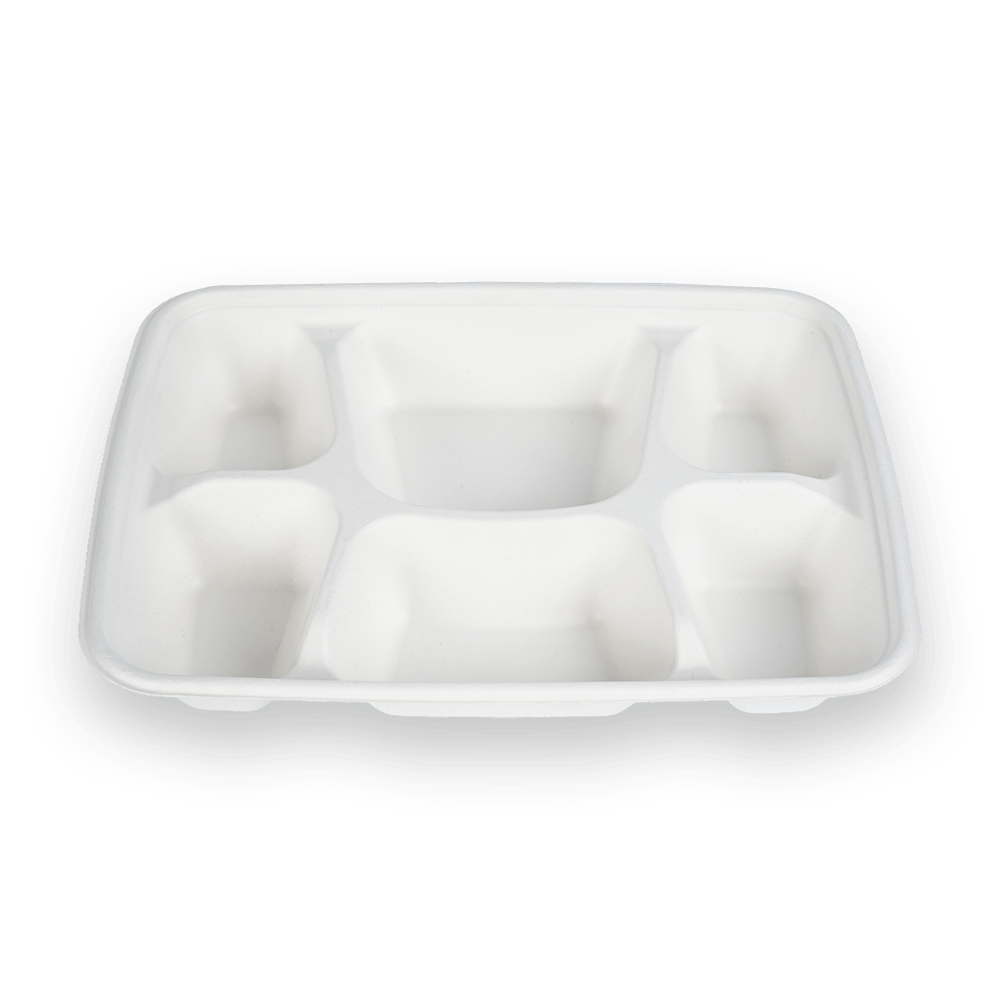 6 bandeja para el almuerzo de compartimento